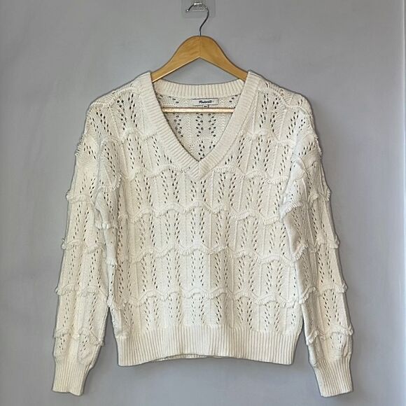Madewell V-Neck Fringe Pullover Sweater - Picture 4 of 12